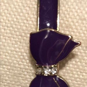 Purple bow bangle bracelet